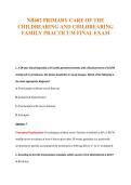 NR602 PRIMARY CARE OF THE&NewLine;CHILDBEARING AND CHILDREARING&NewLine;FAMILY PRACTICUM FINAL EXAM