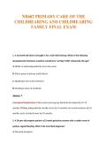 NR602 PRIMARY CARE OF THE&NewLine;CHILDBEARING AND CHILDREARING&NewLine;FAMILY FINAL EXAM
