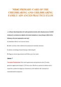 NR602 PRIMARY CARE OF THE&NewLine;CHILDBEARING AND CHILDREARING&NewLine;FAMILY ADVANCED PRACTICE EXAM
