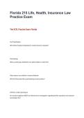Florida 2-15 Life&comma; Health & Insurance Law Practice Exam Questions & Answers 2026&sol;2027 &vert; Verified Study Guide & Exam Prep