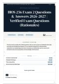 BIOS 256 Exam 2 30&plus; Questions & Answers 2026-2027 ｜ Verified Exam Questions &lpar;Rationales&rpar;