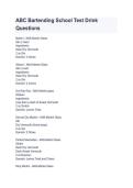 ABC Bartending School Test Drink Questions 2026&sol;2027 &vert; Verified Answers & Exam Prep&NewLine;