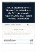 NCCER Electrical Level 1 Module 5 Introduction to the NEC 40&plus; Questions & Answers 2026&sol;2027 &vert; Latest Verified &lpar;Rationales&rpar;