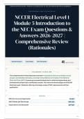 NCCER Electrical Level 1 Module 5 Introduction to the NEC Exam 40&plus; Questions & Answers 2026&sol;2027 &vert; Comprehensive Review &lpar;Rationales&rpar;