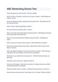 ABC Bartending School Test 2026&sol;2027 &vert; Exam Prep