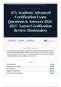 3CX Academy Advanced Certification Exam 60&plus; Questions & Answers 2026&sol;2027 &vert; Latest Certification Review &lpar;Rationales&rpar;