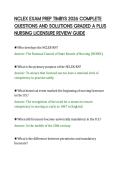 NCLEX EXAM PREP TIMBYS 2026 COMPLETE QUESTIONS AND SOLUTIONS GRADED A 