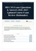 MHA 705 Exam 1 45&plus; Questions & Answers 2026&sol;2027 &vert; Updated Course Exam Review &lpar;Rationales&rpar;