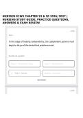 NUR3535 E1W5 CHAPTER 23 & 30 2026&sol;2027 &vert; NURSING STUDY GUIDE&comma; PRACTICE QUESTIONS&comma; ANSWERS & EXAM REVIEW
