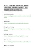 NCLEX EXAM PREP TIMBYS 2026 SOLVED QUESTIONS ANSWERS GRADED A PLUS PRIORITY