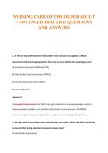 NURSING CARE OF THE OLDER ADULT&NewLine;- ADVANCED PRACTICE QUESTIONS&NewLine;AND ANSWERS