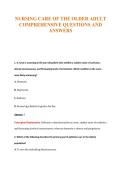 NURSING CARE OF THE OLDER ADULT&NewLine;COMPREHENSIVE QUESTIONS AND&NewLine;ANSWERS
