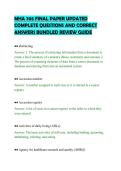 MHA 705 FINAL PAPER UPDATED&NewLine;COMPLETE QUESTIONS AND CORRECT&NewLine;ANSWERS BUNDLED REVIEW GUIDE&NewLine;