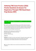 Kettering TMC Exam Practice &lpar;2026&rpar; &NewLine;Practice Questions & Answers for &NewLine;Respiratory Therapist TMC Board Exam &NewLine;Prep Review &lpar;PDF&rpar;