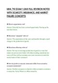 MHA 710 EXAM 1 LSUS FULL REVISION NOTES&NewLine;WITH SCARCITY&comma; INSURANCE&comma; AND MARKET&NewLine;FAILURE CONCEPTS&NewLine;