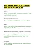 MHIC REVIEW SHEET LATEST QUESTIONS&NewLine;AND SOLUTIONS GRADED A&plus;&NewLine;