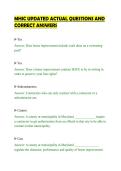 MHIC UPDATED ACTUAL QUESTIONS AND&NewLine;CORRECT ANSWERS