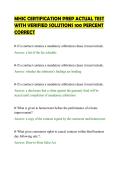 MHIC CERTIFICATION PREP ACTUAL TEST&NewLine;WITH VERIFIED SOLUTIONS 100 PERCENT&NewLine;CORRECT