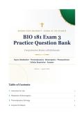ASU BIO 181 Exam 3 Question Bank 2026&sol;2027 with Verified Answers & Detailed Rationales&NewLine;&NewLine;