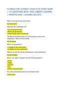 FLORIDA CIVIC LITERACY EXAM FCLE STUDY GUIDE &vert; 153 QUESTIONS WITH 100&percnt; CORRECT ANSWERS &vert; VERIFIED 2026&sol;2027 &vert; ASSURED SUCCESS