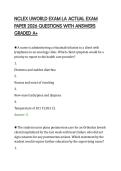 NCLEX UWORLD EXAM LA ACTUAL EXAM&NewLine;PAPER 2026 QUESTIONS WITH ANSWERS&NewLine;GRADED A&plus;