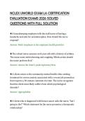 NCLEX UWORLD EXAM LA CERTIFICATION&NewLine;EVALUATION EXAMS 2026 SOLVED&NewLine;QUESTIONS WITH FULL SOLUTION