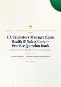 CA Crematory Manager Exam Health & Safety Code Question Bank 2026&sol;2027 with Verified Answers & Detailed Rationales&NewLine;&NewLine;