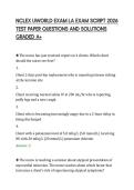 NCLEX UWORLD EXAM LA EXAM SCRIPT 2026&NewLine;TEST PAPER QUESTIONS AND SOLUTIONS&NewLine;GRADED A&plus;