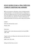 NCLEX UWORLD EXAM LA FINAL PAPER 2026&NewLine;COMPLETE QUESTIONS AND ANSWERS