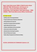 Basic Code Enforcement TEEX & TDLR Practice Exam &NewLine;2026-2027 With 200 Questions with Answers & &NewLine;Rationales &vert; Texas Code Enforcement Officer &NewLine;Certification Test Prep&vert;&vert; Basic Code Enforcement &ndash; TEEX &NewLine;COD300 &sol; TDLR Code Enforcement Officer Certification 