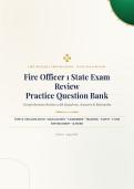 Fire Officer 1 State Exam Review Question Bank 2026&sol;2027 with Verified Answers & Detailed Rationales&NewLine;&NewLine;