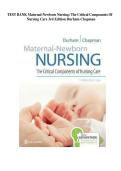 Test Bank for Maternal-Newborn Nursing&colon; The Critical Components of Nursing Care &lpar;3rd Edition&rpar; by Durham & Chapman &ndash; Davis Advantage