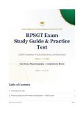 RPSGT Exam Study Guide & Practice Test 2026&sol;2027 with Verified Answers & Detailed Rationales&NewLine;&NewLine;