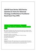 AOCNP Exam Review 2026 Review &NewLine;Questions & Terms for Advanced &NewLine;Oncology Certified Nurse Practitioner &NewLine;Board Exam Prep &lpar;PDF&rpar;