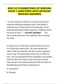 NUR 315 Foundations of Nursing Exam 1 Complete Question Bank With Detailed Verified Answers