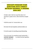 ServSafe Manager Exam Complete Questions Bank With Correct Detailed Answers A Graded 2026-2027 Covering Food Safety Sanitation and HACCP&NewLine;&NewLine;