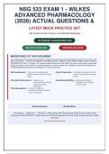 NSG 533 Exam 1 Wilkes Advanced Pharmacology &lpar;2026&rpar;&colon; 160 Practice Questions with Verified Answers & Detailed Rationales