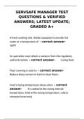 Servsafe Manager Test Questions & Verified Answers&semi; Latest Update&semi; Graded A&plus;