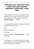 ServSafe 2026 Practice Test Complete Questions Bank With Verified Answers and Competency Exam Prep for Food Safety Manager Certification&NewLine;&NewLine;