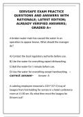 ServSafe Exam Practice Questions Complete Bank With Answers and Rationales Latest Edition Verified A&plus; Graded for Food Safety Manager Certification&NewLine;&NewLine;