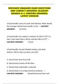 ServSafe Manager Exam Complete Questions Bank With Correct Answers A&plus; Graded Verified Latest Version for Food Safety Certification Success&NewLine;&NewLine;