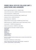 PERRY REAL ESTATE COLLEGE UNIT 1 QUESTIONS AND ANSWERS 