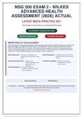 NSG 500 Exam 2 Wilkes Advanced Health Assessment &lpar;2026&rpar; &vert; Latest Actual Q&A with Rationales &vert; 196 Questions &vert; Guaranteed Pass