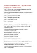 WGU D101 COST AND MANAGERIAL ACCOUNTING EXAM 99 QUESTIONS WITH VERIFIED ANSWERS&comma;100&percnt;CORRECT