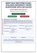NRNP 6635 Midterm Exam &vert; Walden University Nursing Questions with Detailed Verified Answers &vert; 190 Q&A with Rationales &vert; PMHNP Advanced Psychopharmacology & Differential Diagnosis