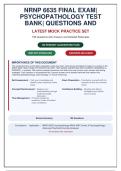 NRNP 6635 Final Exam &vert; Psychopathology Test Bank &vert; 199 A-Graded Questions & Rationales &lpar;Latest Update&rpar;