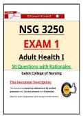 Pass NSG 3250 Exam 1 Galen Adult Health I &ndash; &lpar;2026&sol;2027&rpar; Actual Questions & Answers &vert; 100&percnt; Guarantee Pass