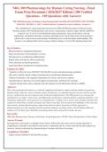 NRG 200 Pharmacology for Human Caring Nursing Final Exam &lpar;2025&sol;2026&rpar;&colon; 169 Verified Q&A with Detailed Rationales &vert; Latest NCLEX-RN Guidelines