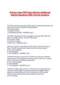 Primary Care PNP Exam Review-Additional Review Questions With Correct Answers