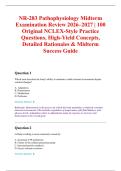 NR-283 Pathophysiology Midterm &NewLine;Examination Review 2026&ndash;2027 &vert; 100 &NewLine;Original NCLEX-Style Practice &NewLine;Questions&comma; High-Yield Concepts&comma; &NewLine;Detailed Rationales & Midterm &NewLine;Success Guide